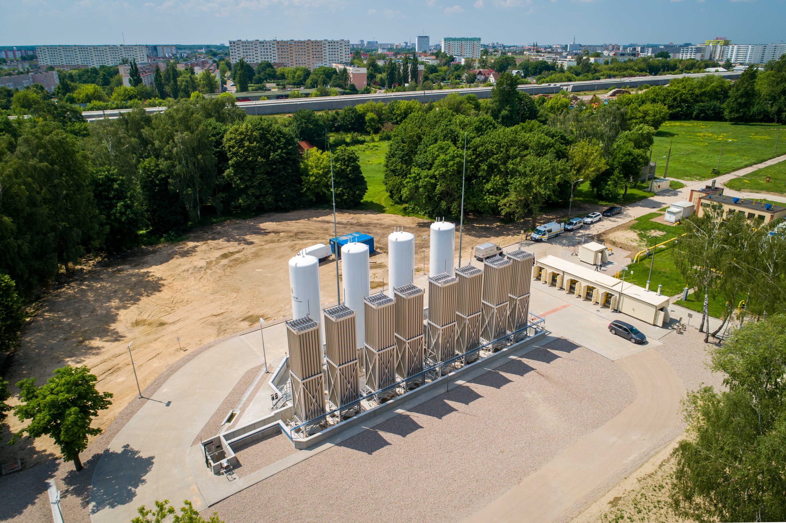 Widok firmy z drona
